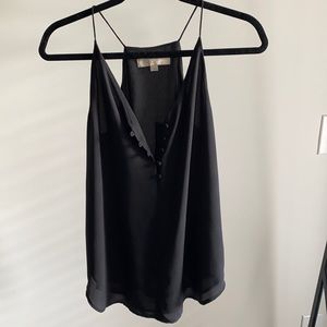 LOFT black tank top with buttons